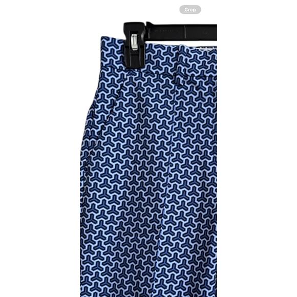 Tory Burch NEW Sport Blue Patterned stitch front seam Straight Leg Pants SZ 2 - Picture 6 of 9